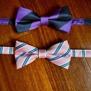 Janie and Jack Pink and Purple Bow Tie Set